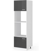 Vicco - Hochschrank R-Line, Anthrazit Hochglanz, 60 cm mit offenen Regalen, und Türen von Vicco