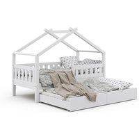 Kinderbett "Design" 160x80cm Weiß mit Gästebett und Rausfallschutz VitaliSpa von Vicco