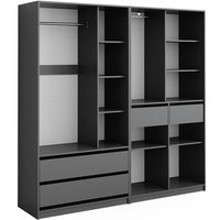 Kleiderschrank Elmo, Anthrazit, 100 x 200 cm 2er Set Vicco von Vicco
