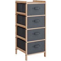 Kommode Bruno, Grau, 34.5 x 86 cm mit 4 Stoffschubladen, Vicco von Vicco