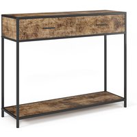 Konsolentisch Fyrk, Eiche rustikal, 100 x 80 cm mit Schubladen, Vicco von Vicco