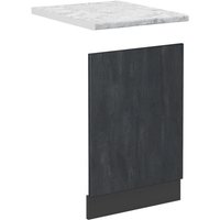 Küchenmöbel R-Line, Schwarz Beton, 45 cm AP Marmor, Vicco von Vicco