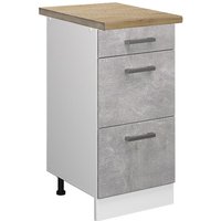 Vicco - Küchenunterschrank R-Line, Beton, 40 cm mit Schubladen, ap Eiche Vicco - Küchenunterschrank R-Line, Beton, 40 cm mit Schubladen, ap Eiche von Vicco