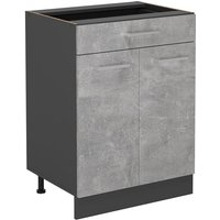 Küchenunterschrank R-Line, Beton, 60 cm mit Schublade, ohne Arbeitsplatte Vicco von Vicco