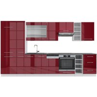 Vicco - Küchenzeile Fame-Line, Bordeaux Hochglanz/Weiß, 355 cm ohne Arbeitsplatte Vicco - Küchenzeile Fame-Line, Bordeaux Hochglanz/Weiß, 355 cm ohne Arbeitsplatte von Vicco