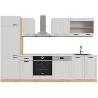 Vicco - Küchenzeile R-Line, Weiß Landhaus/Goldkraft Eiche, 300 cm , ap Marmor von Vicco