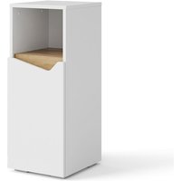 Vicco - Midischrank Marelle, Weiß, 30 x 74.5 cm mit Tür und offenem Fach von Vicco
