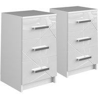 Vicco - Nachtkommode "Irma Weiß Hochglanz 2er Set Vicco - Nachtkommode "Irma Weiß Hochglanz 2er Set von Vicco