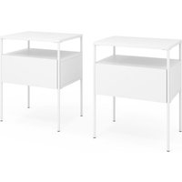 Nachttisch Mira, Weiß, 40 x 50 cm 2er Set Vicco von Vicco