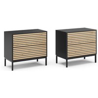 Nachttisch Eliza, Artisan Eiche/Anthrazit, 2er set, Vicco von Vicco