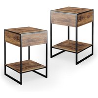 Vicco - Nachttisch Fyrk, Antikholz, 43.5 x 66 cm 2er Set von Vicco