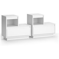 Vicco - Nachttisch Tina, Weiß, 59.4 x 53.2 cm 2er Set von Vicco