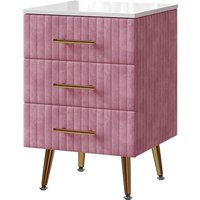 Nachttisch Velia, Rosa, 41 x 62 cm mit 3 Schubladen, Vicco Nachttisch Velia, Rosa, 41 x 62 cm mit 3 Schubladen, Vicco von Vicco