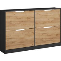 Schuhkipper Luca, Anthrazit/Goldkraft Eiche, 116.6 x 72.5 cm mit 4 Fächern, Vicco Schuhkipper Luca, Anthrazit/Goldkraft Eiche, 116.6 x 72.5 cm mit 4 Fächern, Vicco von Vicco
