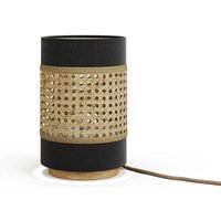 Tischlampe Morten, Rattan/Schwarz, 17.5 x 26.5 cm, Vicco von Vicco