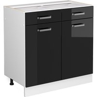 Unterschrank R-Line, Schwarz Hochglanz, 80 cm mit Schubladen und Türen, ohne Arbeitsplatte Vicco Unterschrank R-Line, Schwarz Hochglanz, 80 cm mit Schubladen und Türen, ohne Arbeitsplatte Vicco von Vicco