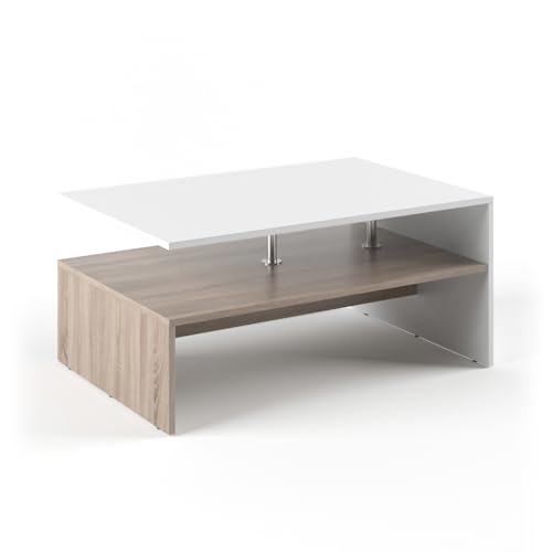 Vicco Couchtisch Amato, Weiß/Sonoma, 90 x 42 cm von Vicco