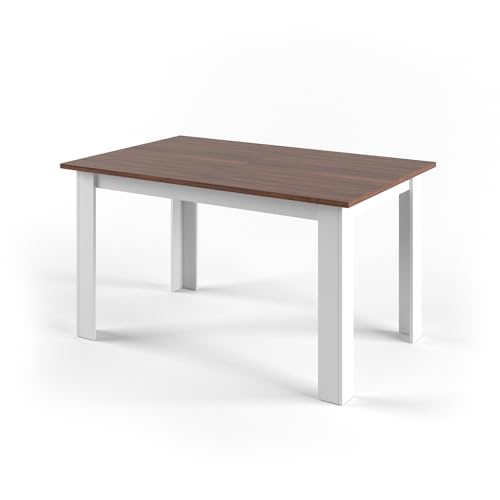 Vicco Esstisch Karlos, Tisch für das Esszimmer, Nussbaum/Weiß, 140 x 90 cm von Vicco