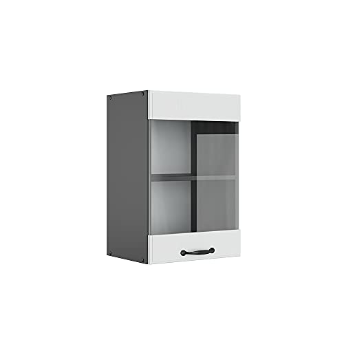 Vicco Küchenschrank Glas R-Line, Weiß Landhaus/Anthrazit, 40 cm von Vicco