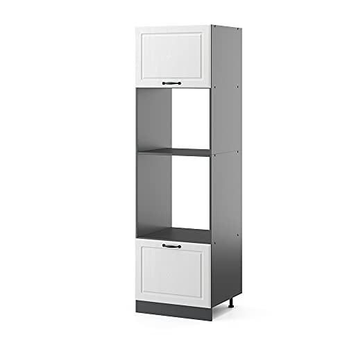 Vicco Mikrowellenschrank R-Line, Weiß Landhaus/Anthrazit, 60 cm von Vicco