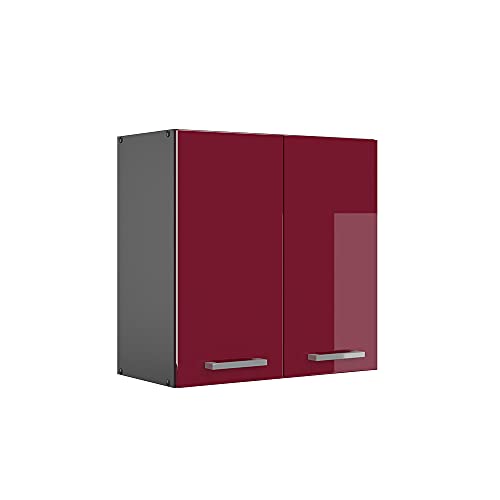Vicco Hängeschrank R-Line, hängender Küchenschrank, Bordeaux Hochglanz/Anthrazit, 60 cm von Vicco