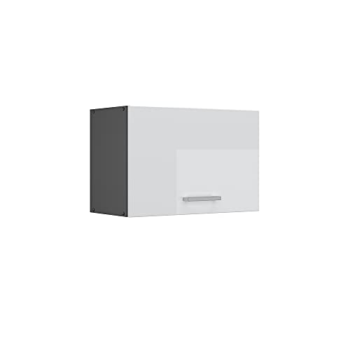 Vicco Hängeschrank R-Line, hängender Küchenschrank, Weiß Hochglanz/Anthrazit, 60 cm Flach von Vicco