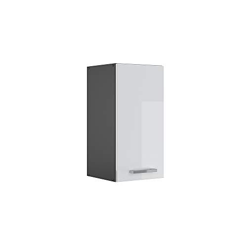 Vicco Hängeschrank R-Line, hängender Küchenschrank, Weiß Hochglanz/Anthrazit, 30 cm von Vicco