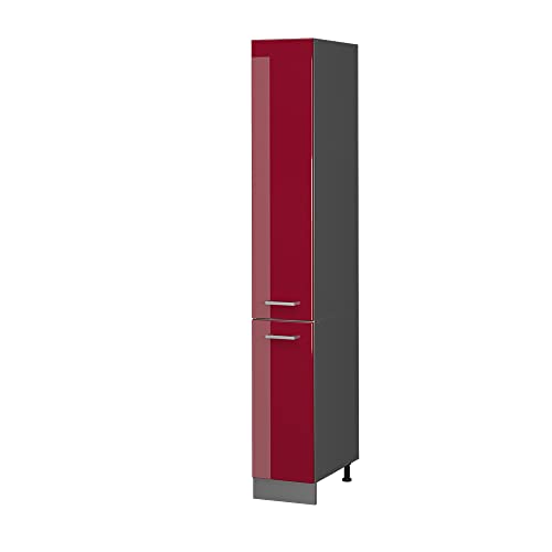 Vicco Apothekerschrank R-Line, Medizinschrank für die Küche, Bordeaux Hochglanz/Anthrazit, 30 cm von Vicco