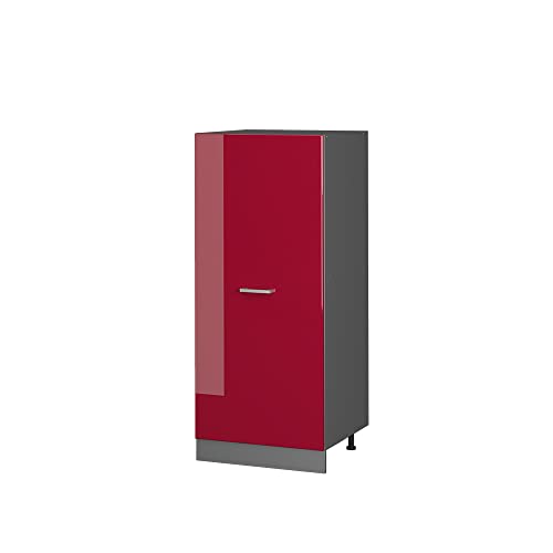 Vicco Hochschrank R-Line, Bordeaux Hochglanz/Anthrazit, 60 cm von Vicco