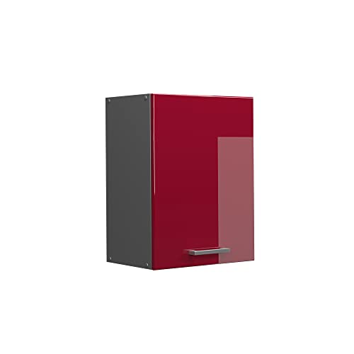 Vicco Hängeschrank R-Line, Bordeaux Hochglanz/Anthrazit, 45 cm von Vicco