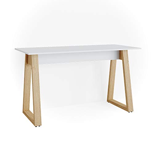 Vicco Schreibtisch Nautica, Arbeitstisch für das Büro, Weiß/Eiche, 138 x 60 cm von Vicco