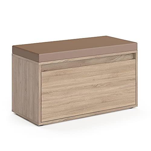 Vicco Schuhbank Iker, Sitzbank mit Stauraum, Sonoma, 80 x 45 cm von Vicco