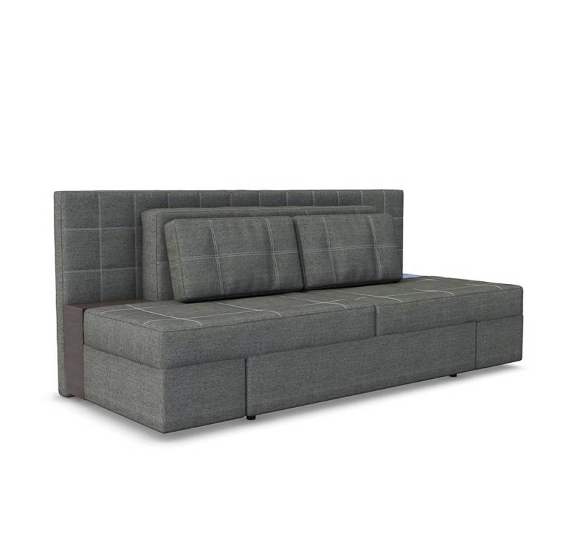 Vicco 3-Sitzer Schlafsofa mit Bettfunktion 235 x 105 cm Grau, mit Bettkasten von Vicco