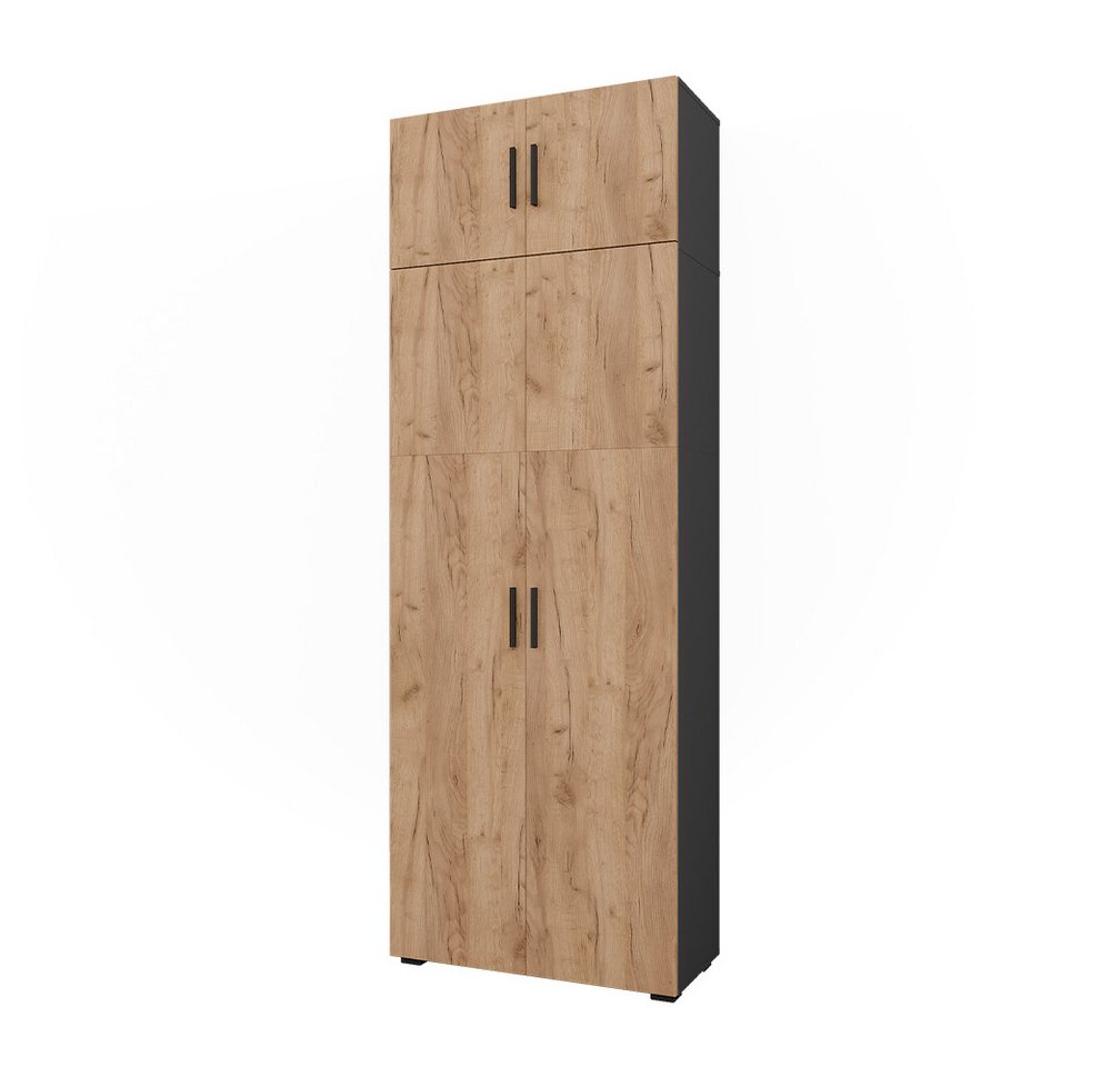 Vicco Aktenschrank Frank, Anthrazit/Goldkraft Eiche, 80 x 223.8 cm mit Schrankaufsatz Vicco Aktenschrank Frank, Anthrazit/Goldkraft Eiche, 80 x 223.8 cm mit Schrankaufsatz von Vicco