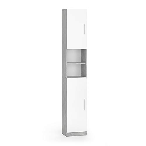 Vicco Badschrank Luis, Beton/Weiß, 32 x 190 cm von Vicco