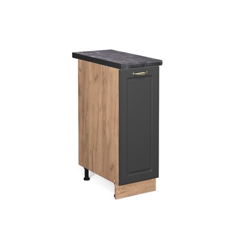 Vicco Apothekerschrank Fame-Line, Anthrazit-Gold/Goldkraft Eiche, 30 cm, AP Anthrazit von Vicco