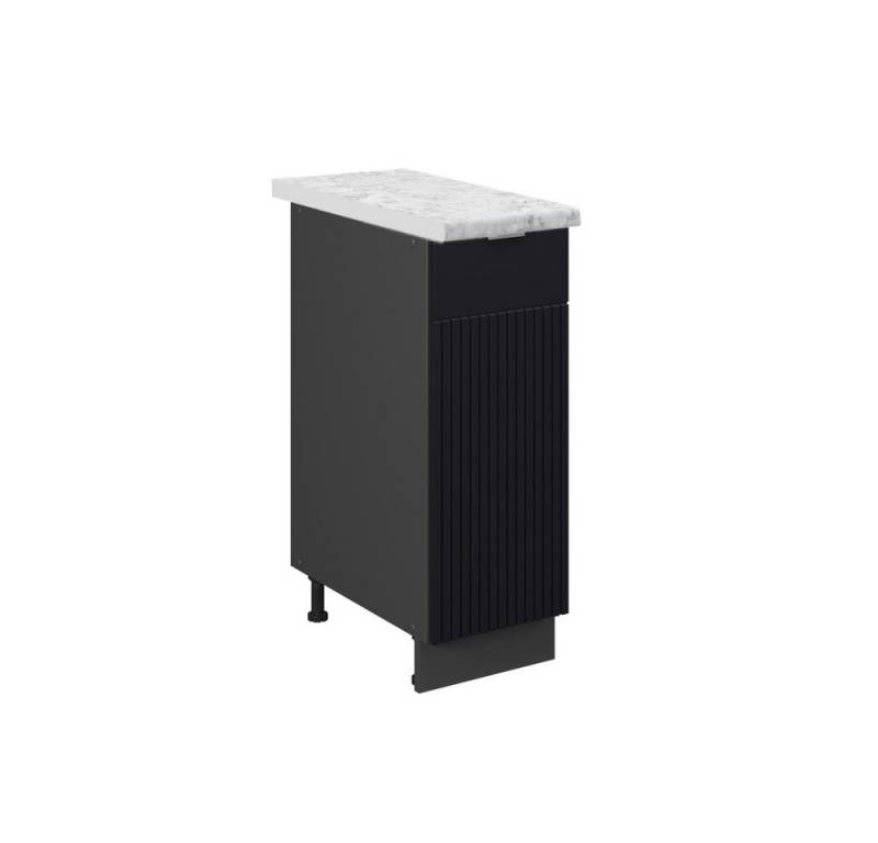 Vicco Apothekerschrank Fame-Line, Schwarz gestreift/Anthrazit, 30 cm, AP Marmor von Vicco