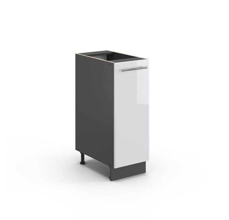 Vicco Apothekerschrank Fame-Line, Weiß Hochglanz/Anthrazit, 30 cm ohne Arbeitsplatte von Vicco