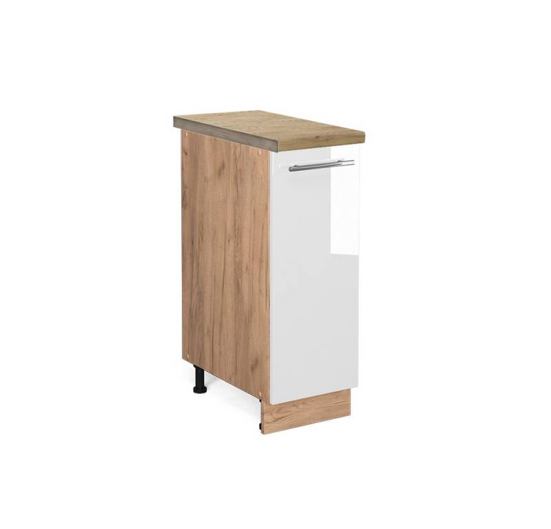 Vicco Apothekerschrank Fame-Line, Weiß Hochglanz/Goldkraft Eiche, 30 cm, AP Eiche Vicco Apothekerschrank Fame-Line, Weiß Hochglanz/Goldkraft Eiche, 30 cm, AP Eiche von Vicco