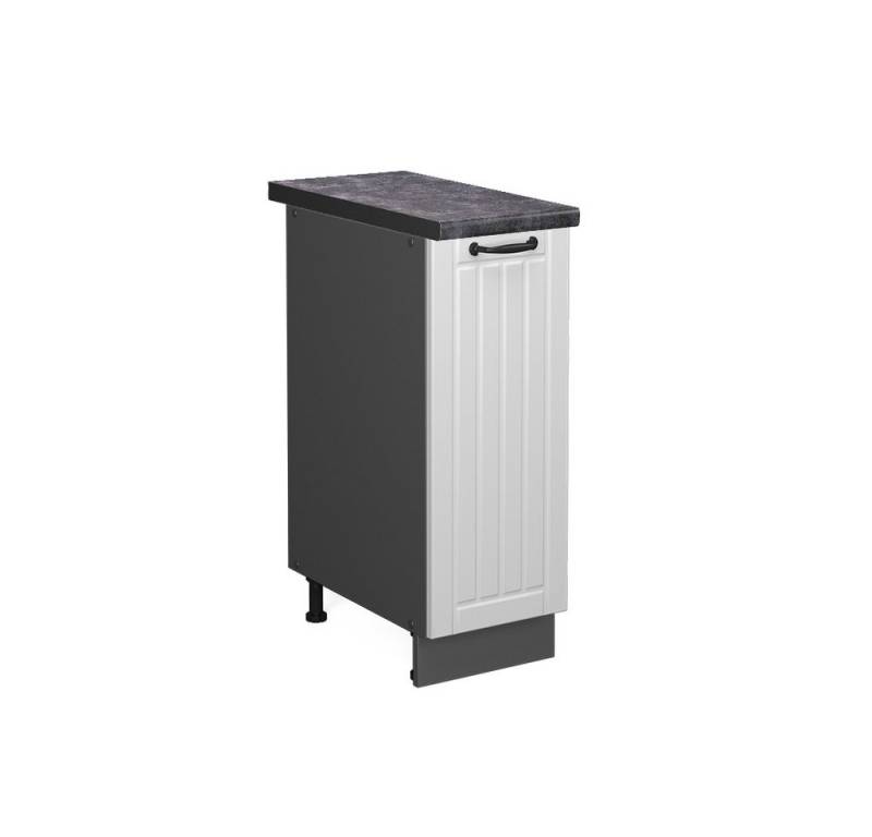 Vicco Apothekerschrank Fame-Line, Weiß Landhaus/Anthrazit, 30 cm, AP Anthrazit von Vicco