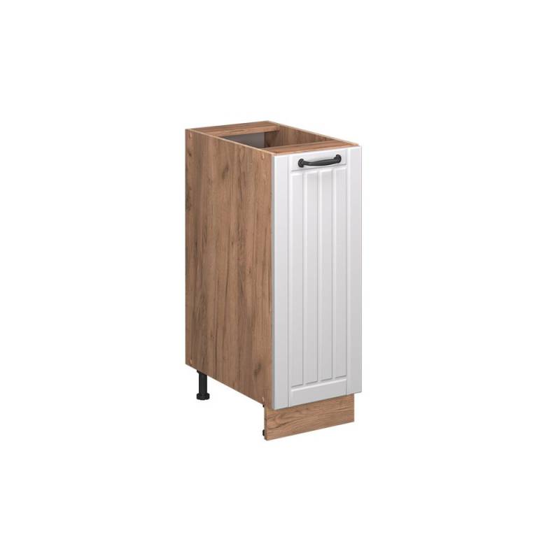 Vicco Apothekerschrank Fame-Line, Weiß Landhaus/Goldkraft Eiche, 30 cm, AP Anthrazit von Vicco