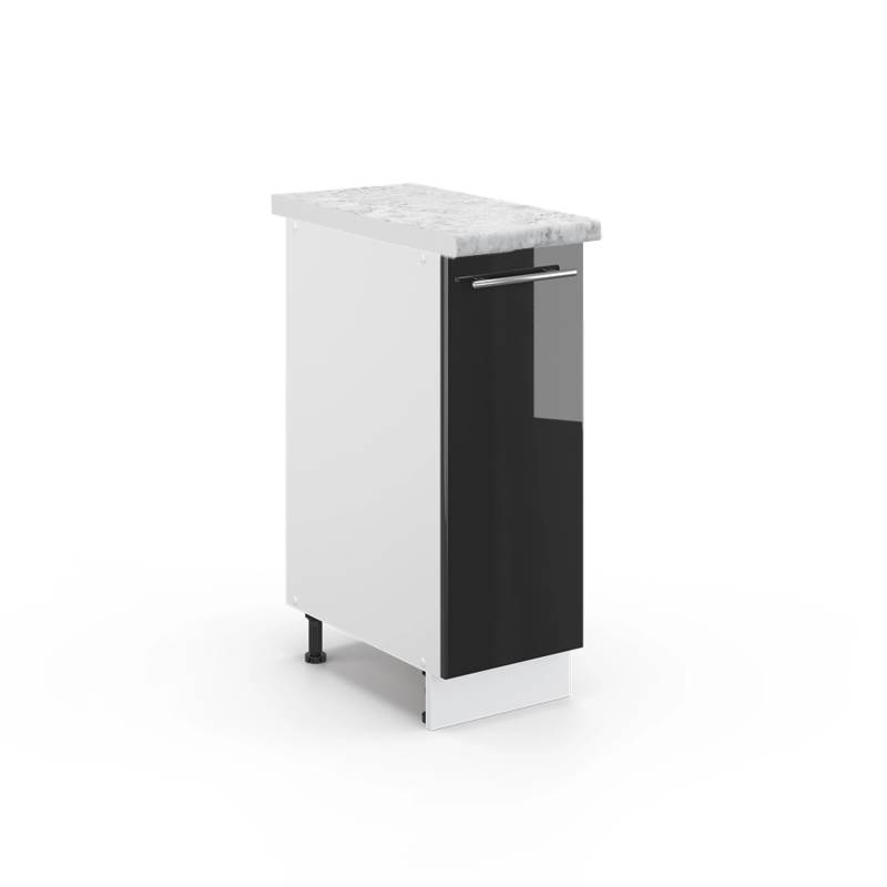 Vicco Apothekerschrank Fame-Line Anthrazit Hochglanz/Weiß 30 cm AP Marmor von Vicco