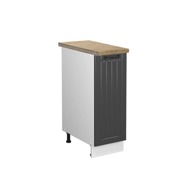 Vicco Apothekerschrank Fame-Line Anthrazit Landhaus/Weiß 30 cm AP Eiche von Vicco