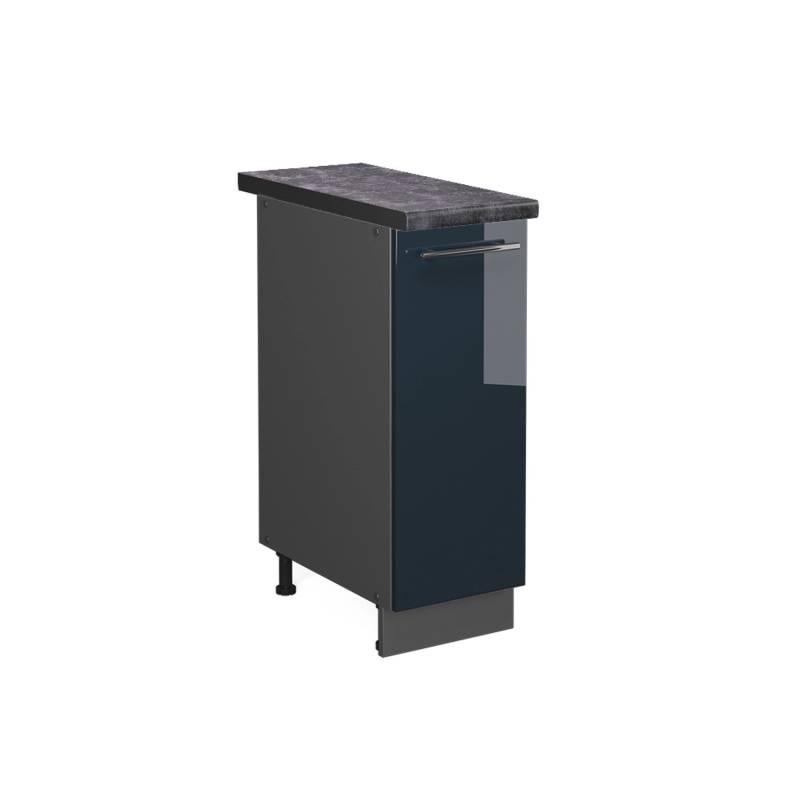 Vicco Apothekerschrank Fame-Line Dunkelblau Hochglanz/Anthrazit 30 cm AP Anthrazit von Vicco