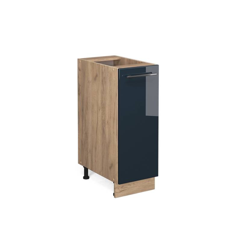 Vicco Apothekerschrank Fame-Line Dunkelblau Hochglanz/Goldkraft Eiche 30 cm ohne Arbeitsplatte von Vicco