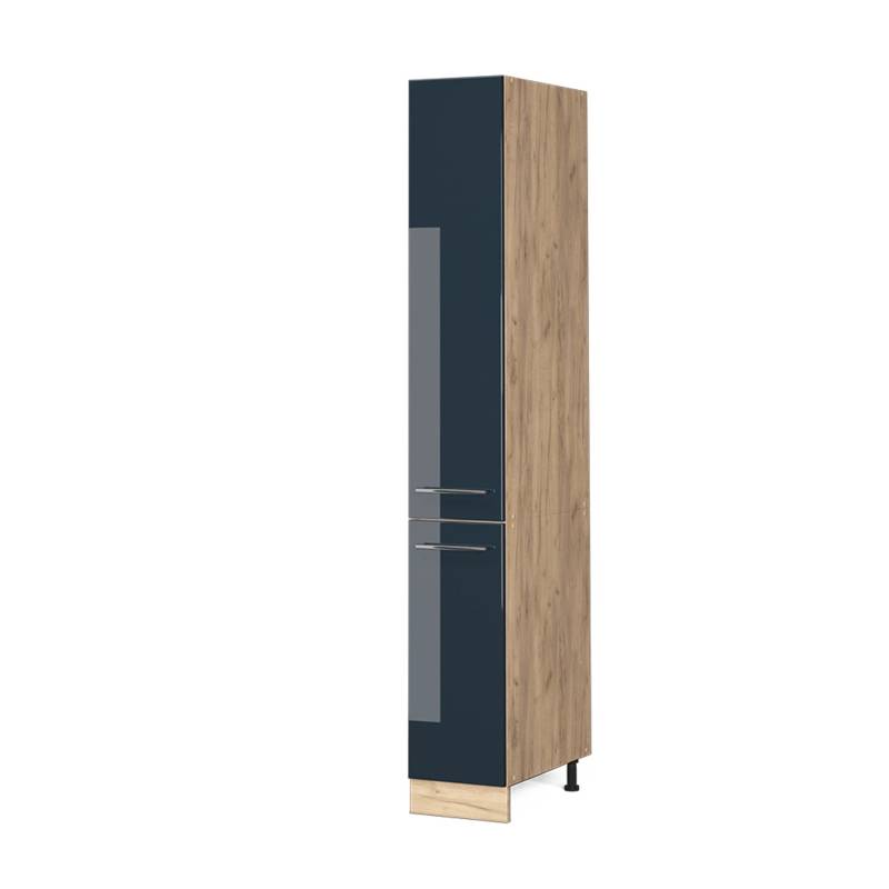 Vicco Apothekerschrank Fame-Line Dunkelblau Hochglanz/Goldkraft Eiche 30 cm von Vicco