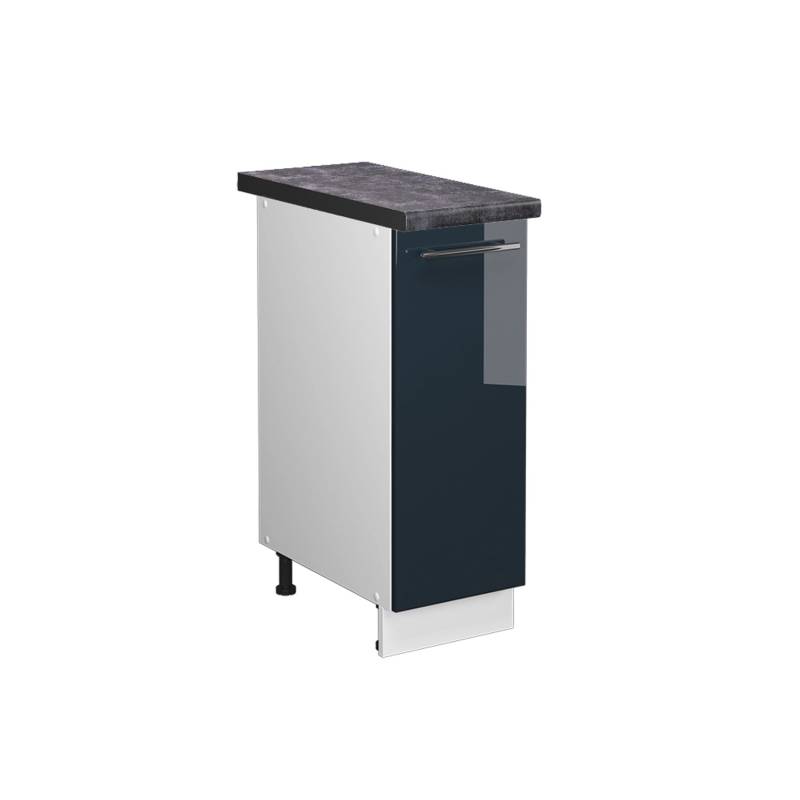 Vicco Apothekerschrank Fame-Line Dunkelblau Hochglanz/Weiß 30 cm AP Anthrazit von Vicco