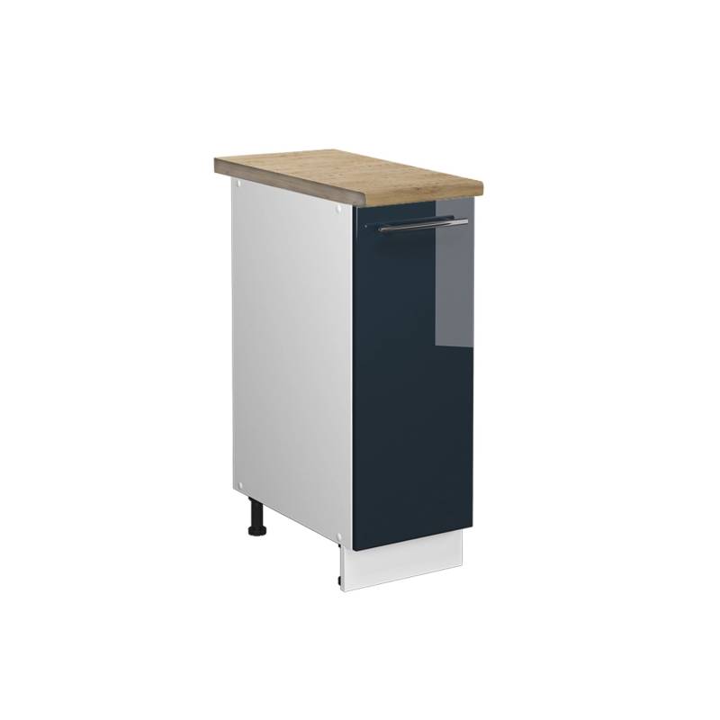 Vicco Apothekerschrank Fame-Line Dunkelblau Hochglanz/Weiß 30 cm AP Eiche von Vicco