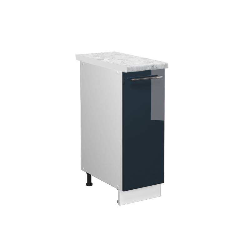 Vicco Apothekerschrank Fame-Line Dunkelblau Hochglanz/Weiß 30 cm AP Marmor von Vicco