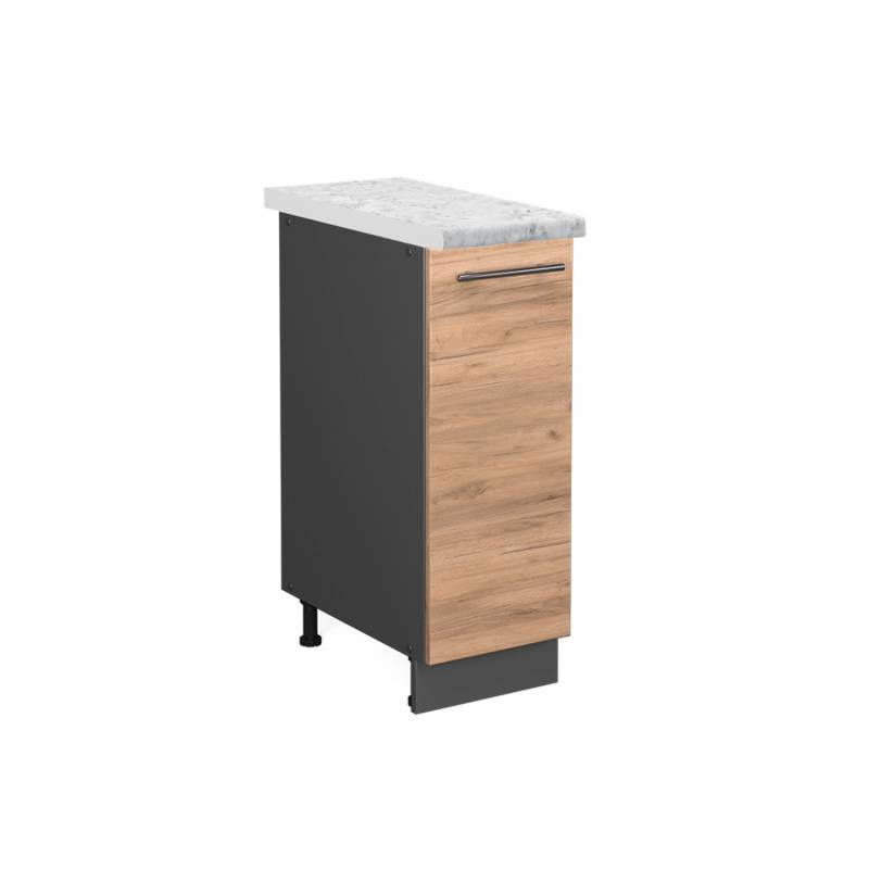 Vicco Apothekerschrank Fame-Line Goldkraft Eiche/Anthrazit 30 cm AP Marmor von Vicco
